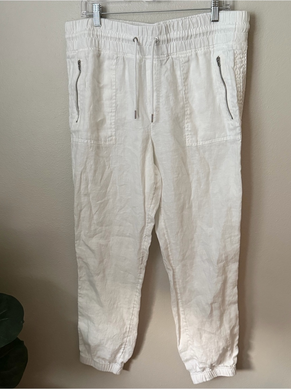 Athleta Women’s Cabo Linen Jogger White Womens Sz 14 Coastal Lagenlook - Picture 3 of 6